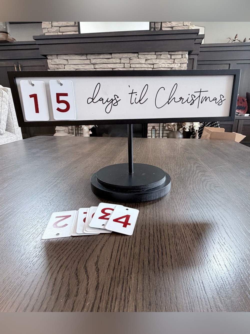 'Days Til Christmas' Countdown Sign with Number Tiles